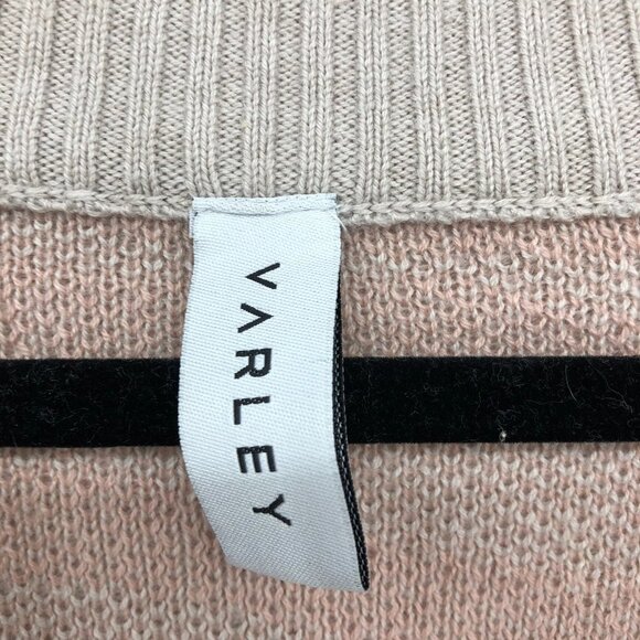 Varley Mayberry Sweater Pale Blush Zebra Long full zip Merino  wool size SP - Picture 5 of 14
